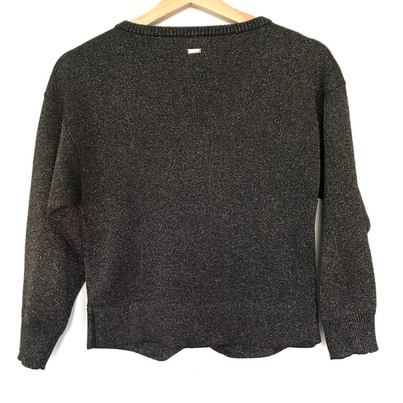 ARMANI EXCHANGE Women's Gray Silver Metallic V-neck Sweater Size S - Picture 3 of 12